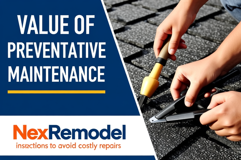The Value of Preventative Maintenance: NexRemodel advocates for regular roof inspections to avoid costly repairs.